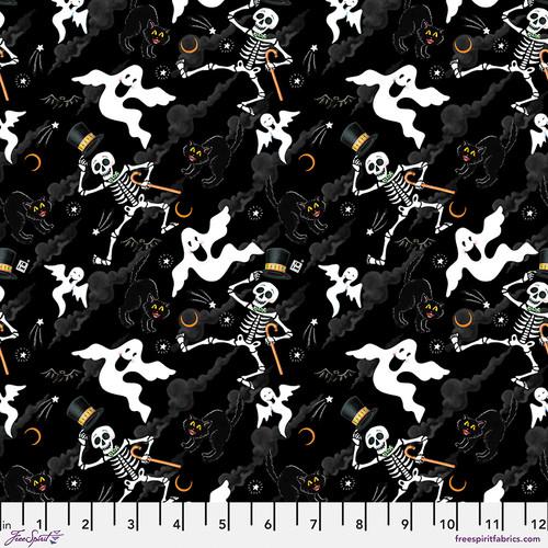 Cute Ghosts & Skeletons on Black
