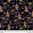 Witches and Words on Black Gold, Purple & Orange