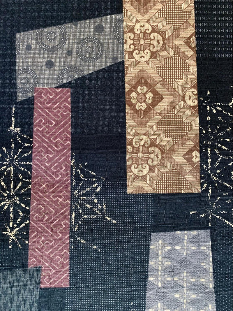 Dark Black w Rust & Mauve Squares & Rectangles Collage