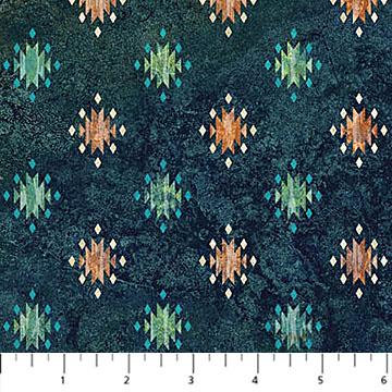 Dark Teal Stonehenge w Teal & Rust Native American Designs
