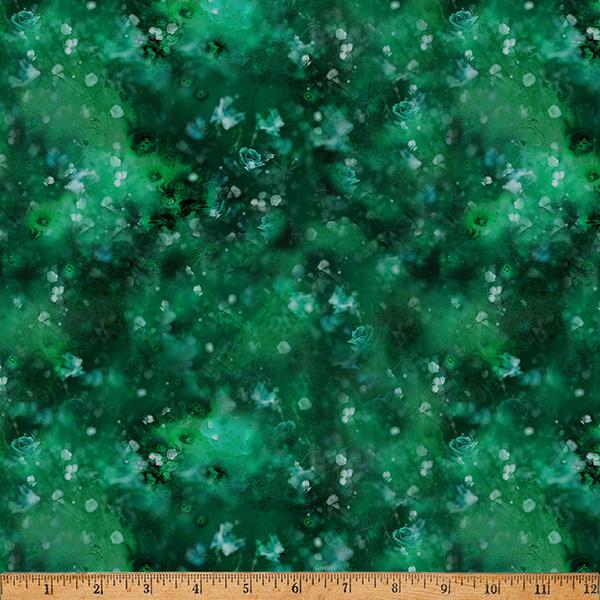 Emerald Green w White Dust Floating in the air