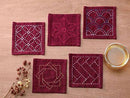 Sashiko Coaster Collection Red