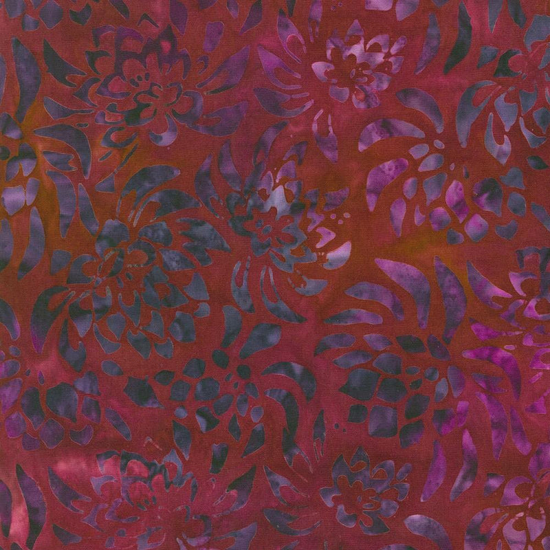 Burgandy w Red Violet Flowers