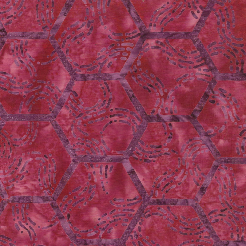 Red w Mauve Hexagons