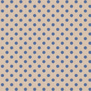 Blue polkadots on Tan Woven