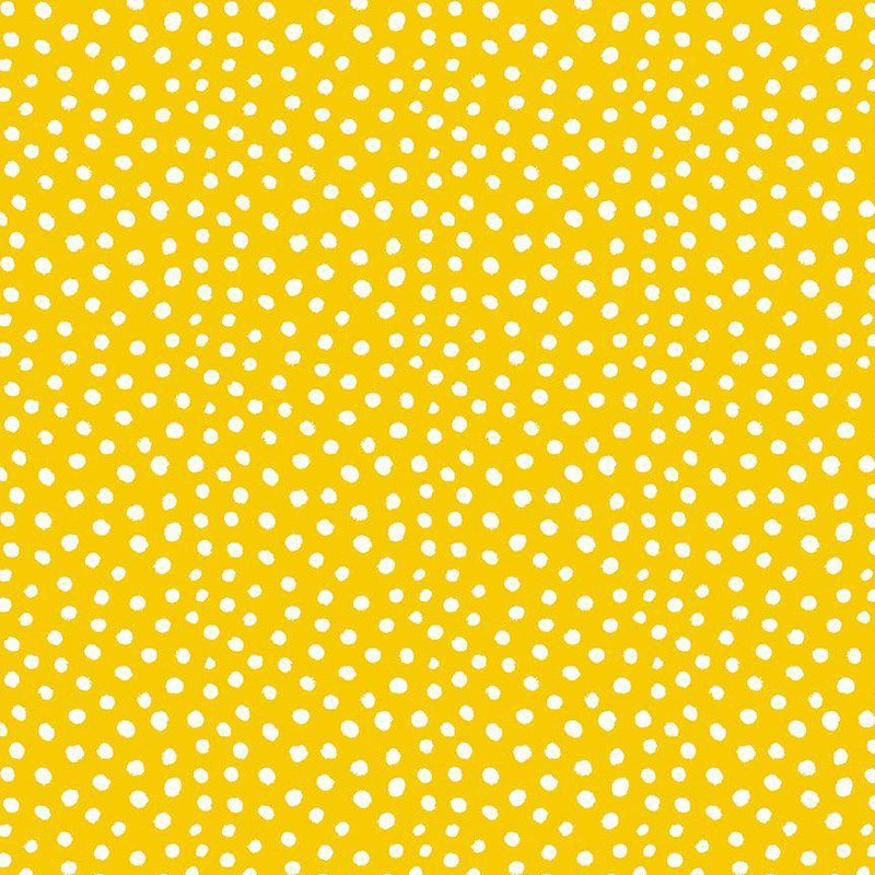 White Abstract Dots on Yellow