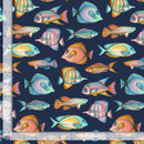Multi colored Fish on Navy