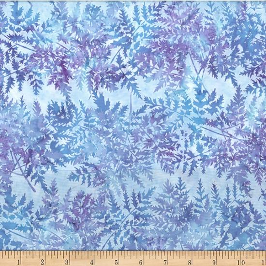 Batik Blues & Purples Ferns