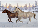 Panel: Horses Running Snow