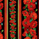 Poppy on Black Border Print