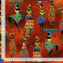 African Women Dancing on Rust