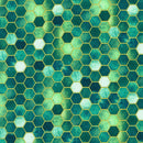 Green Turquoise Hexagons 1/2"