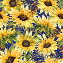 Yellow Sunflowers on Blue