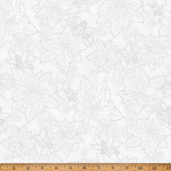 Silver Poinseittas on White