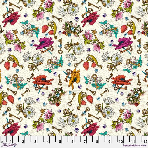Cream w Keys & Flowers