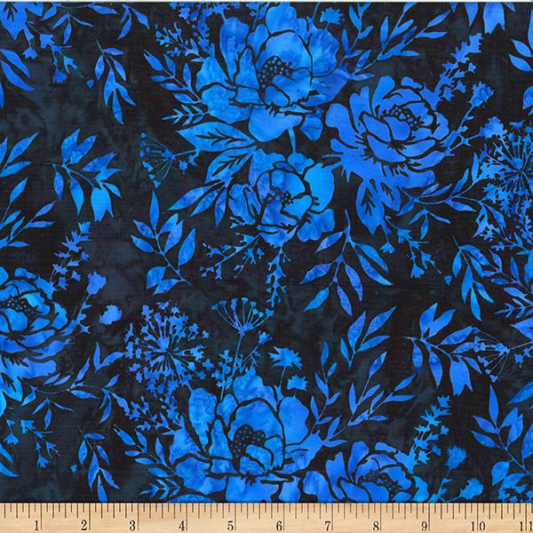 Blue on Blue Roses on Navy