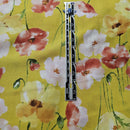 Peach Flowers on Gold Yellow