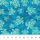 Green Sea Turtles on Teal