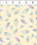 Light Yellow w Paisley Leaf 1"