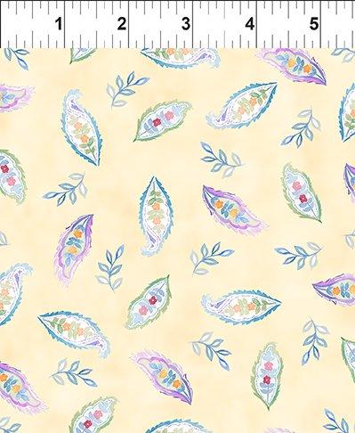 Light Yellow w Paisley Leaf 1"