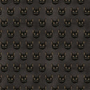 Black Cat Heads on Brown Hint of Tan Gothic Halloween