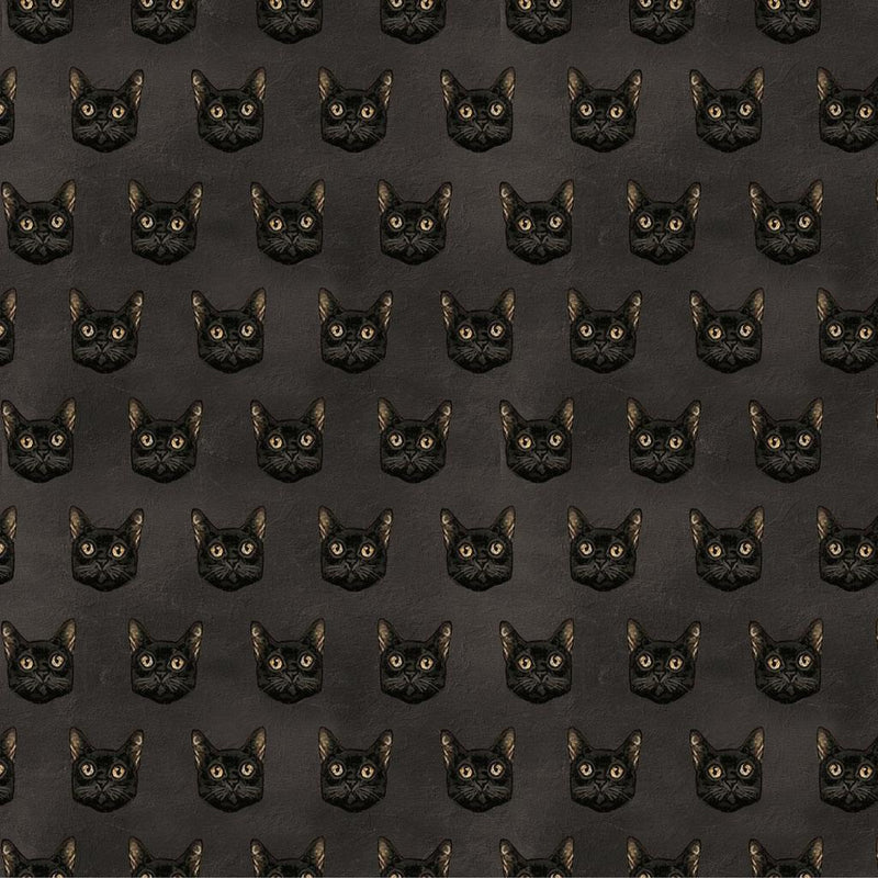 Black Cat Heads on Brown