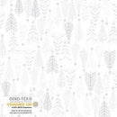 Stof Silver Trees on White