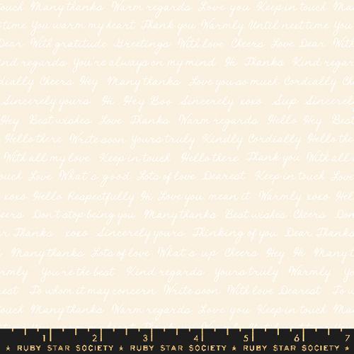 White Text on Cream