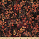 Maroon w Green Peach & Taupe Leaves