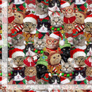Packed Holiday Cats Red/Green