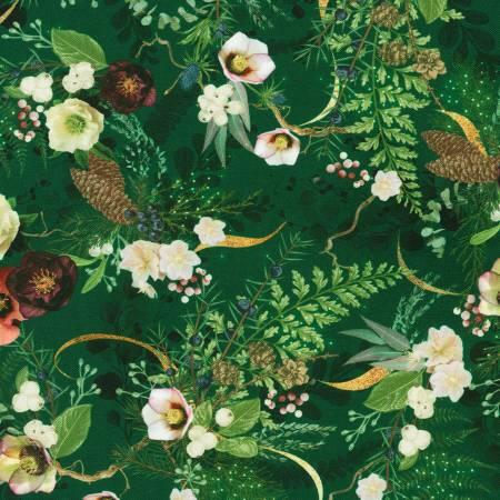 Evergreen w Flowers & Berries & Pinecones Merriment