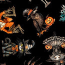 Cute/Creepy monsters Org/teal Jeepers Creepers on black