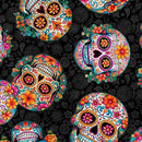 Medium Tossed Sugar Skulls Blk