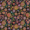 Ditsy Geo on Black 4" Repeat