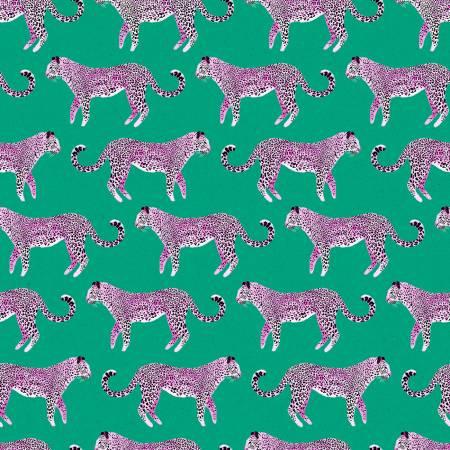 Pink Leopard on Green Keeley
