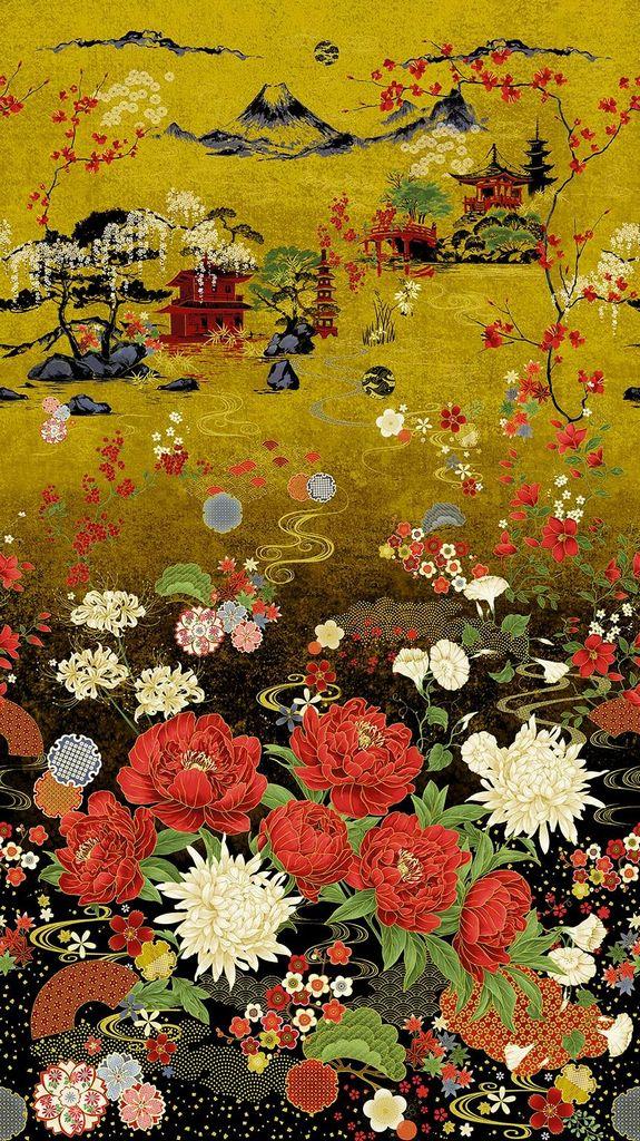 PANEL: Lotus Garden 24 x 42"