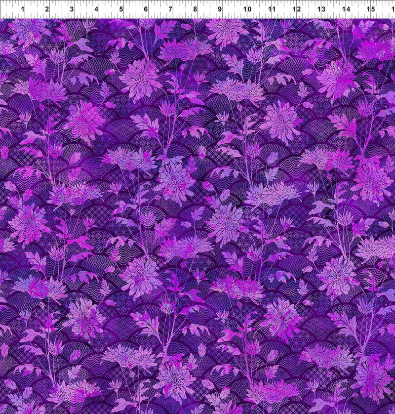 Bright Red Violet w Flowers