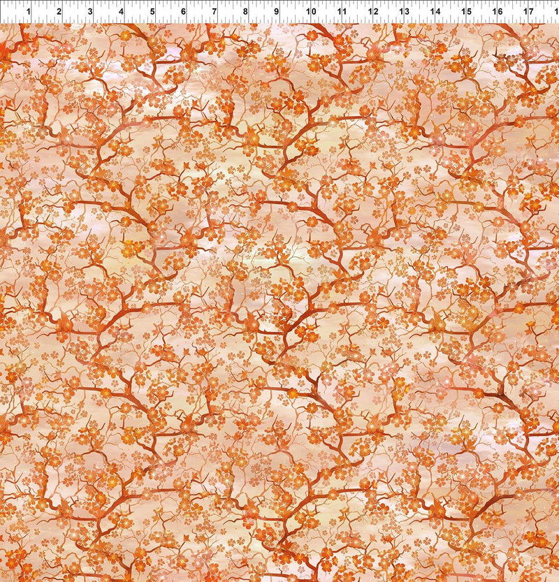 Orange Peach Blossoms on Trees
