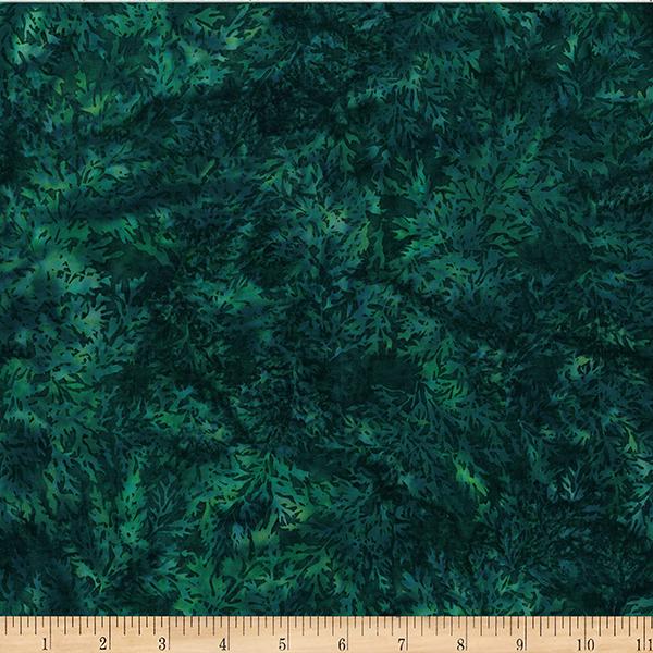 Batik Green on Green Fern Leaf