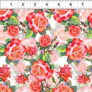 Red & Pink Roses on White