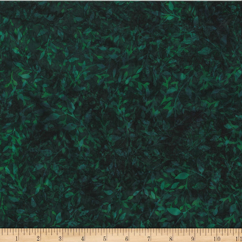 Batik Forest Green w Leaves