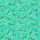 Green Turq w Sm Dragonflies