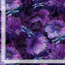 Purple Floral w Dragonflies