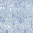 Light Blue Bare Trees Metallic Silver