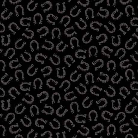 Taupe Horseshoes on Black 3/4"