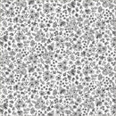 Black Mini Flowers on White