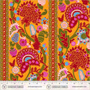 Orange Border Jacobean Floral