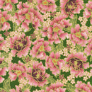 Larg Pink Flowers on Green