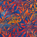 Large Tropical Leaves on Blue