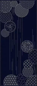 Sashiko Panel Waterfall Navy